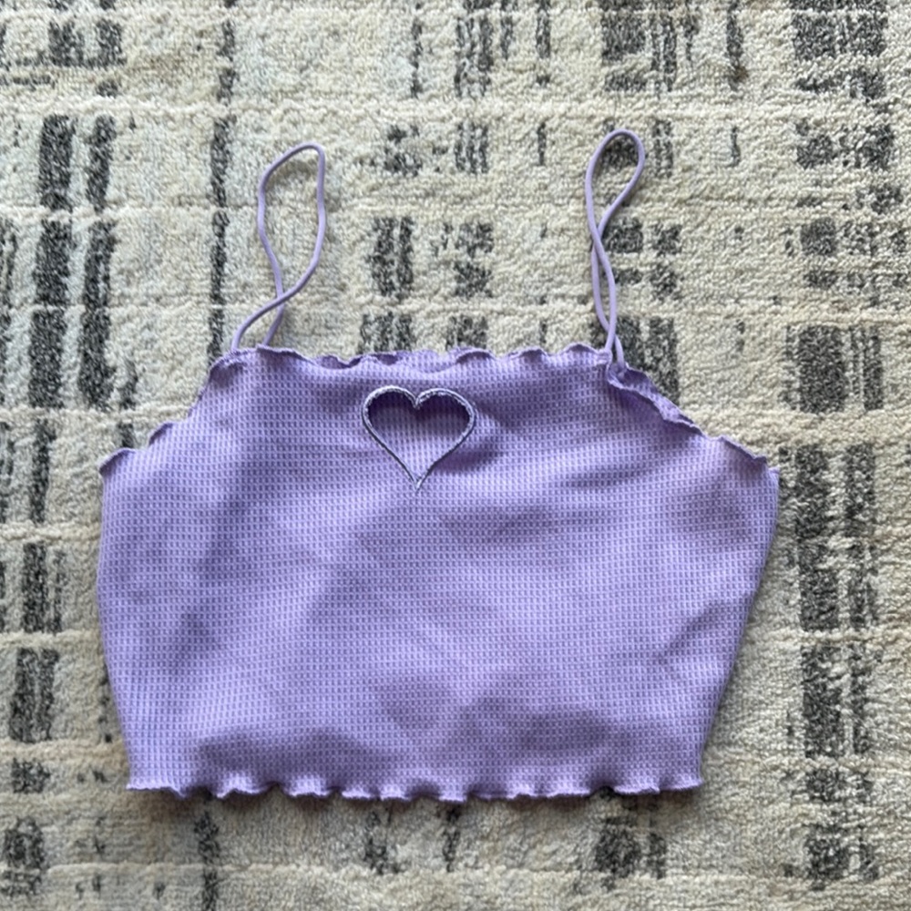 SHEIN Purple Crop Cut Out Camisole